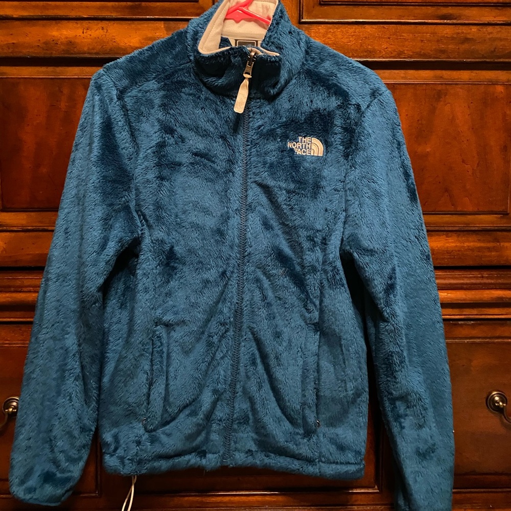 North Face fuzzy zip up jacket